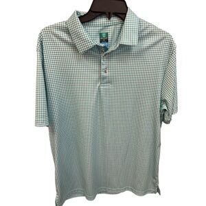 Pro Tour Golf Polo Shirt Coolplay Gingham‎ Check Moisture Wicking Medium